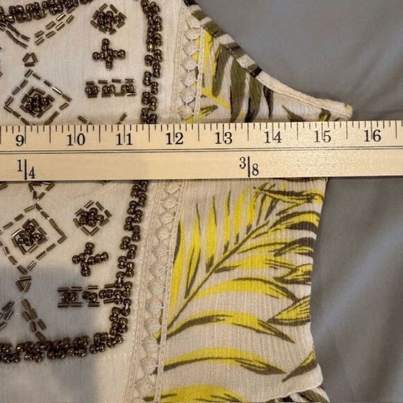 Coco + Jaimeson Beaded Gauzy Tropical Short Romper Spaghetti Straps Size Small - Picture 10 of 13